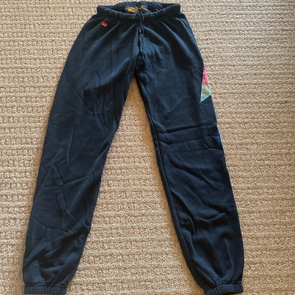 Navy Lightning Bolt Aviator Nation Sweatpants